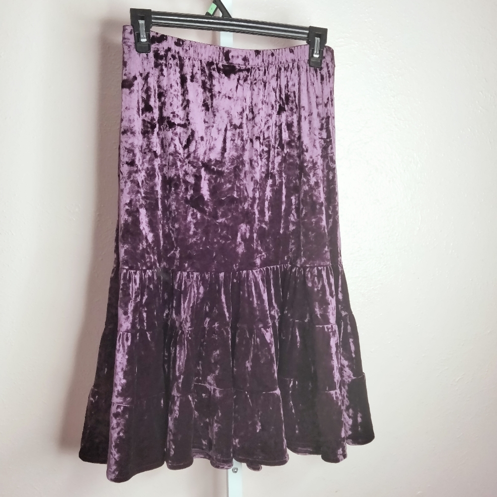 COPY - NY&co crushed velvet midi goth skirt XS